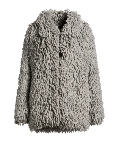Dolce & Gabbana Fleece Cropped Coat In Gray