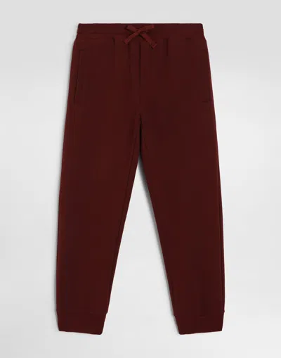 Dolce & Gabbana Kids' Fleece Jogging Trousers With Logo In Bordeaux