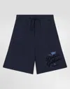 Dolce & Gabbana Fleece Shorts With Dolce&gabbana Logo And Flag In Blue