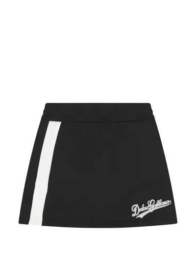 Dolce & Gabbana Kids' Fleece Skirt In Black
