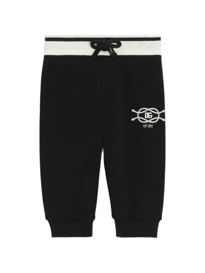Dolce & Gabbana Babies' Fleece Sweatpants With Logo In Black
