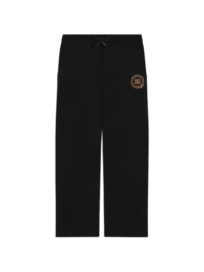 Dolce & Gabbana Kids' Fleece Trousers In Black
