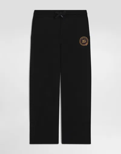 Dolce & Gabbana Kids' Fleece Trousers In Blue
