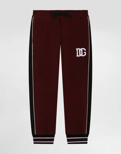 Dolce & Gabbana Kids' Fleece Trousers In Brown