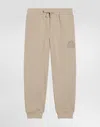 Dolce & Gabbana Fleece Trousers With Dg Embroidery In Brown