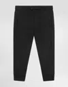 Dolce & Gabbana Fleece Trousers With Dg Logo Plaque In Black