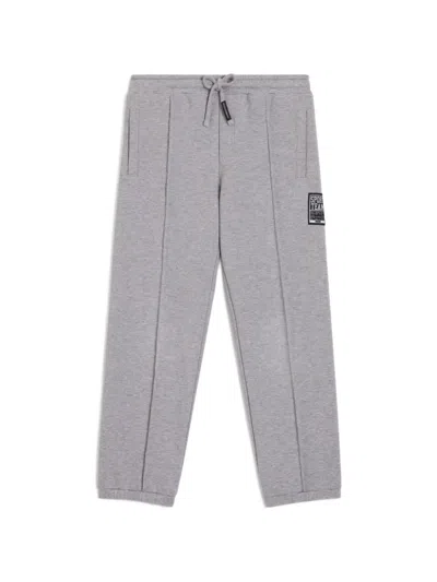 Dolce & Gabbana Kids' Fleece Trousers With Logo In Gray
