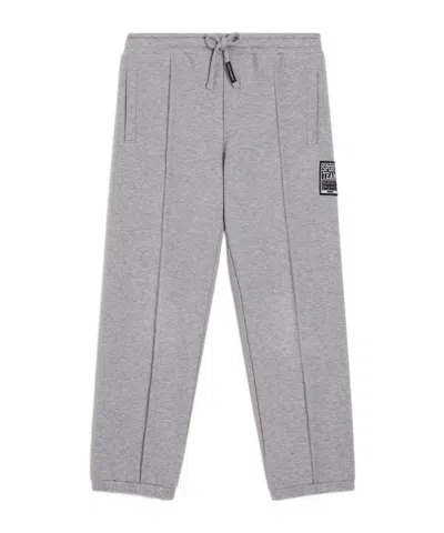 Dolce & Gabbana Kids' Fleece Trousers With Logo In Gray