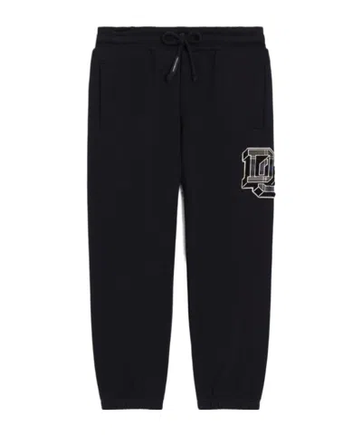 Dolce & Gabbana Kids' Fleece Trousers With Patch In Black