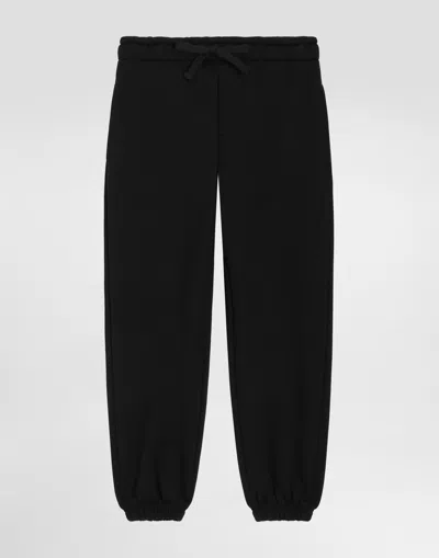 Dolce & Gabbana Kids' Fleece Trousers With Print In Black