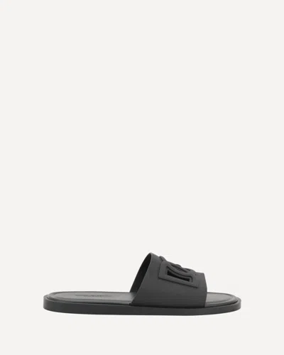 Dolce & Gabbana Rubber Slides In Black