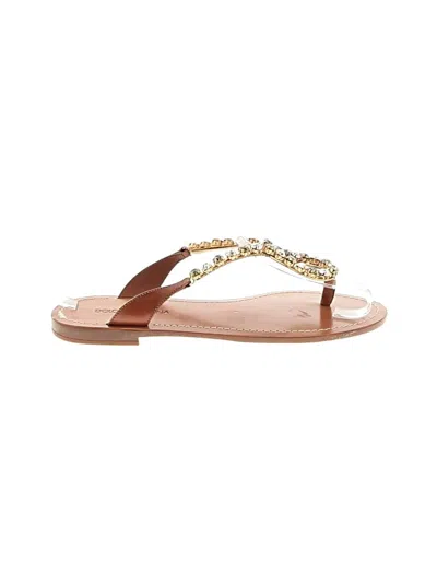 Pre-owned Dolce & Gabbana Flip Flops In Tan