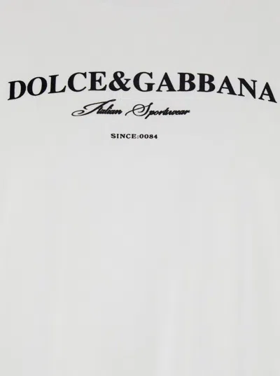 Dolce & Gabbana Flock Print T-shirt In White