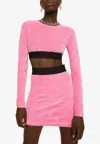 Dolce & Gabbana Minirock Aus Samt In Pink