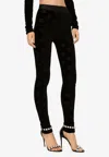 Dolce & Gabbana Flocked Jersey Leggins In Black