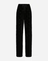 Dolce & Gabbana Flocked Jersey Pants With All-over Dg Logo In Black