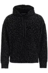 Dolce & Gabbana Leopard-print French Cotton-terry Hooded Zip-up Sweatshirt In Black