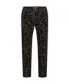 Dolce & Gabbana Flocked-logo Straight-leg Jeans In Black
