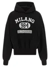 Dolce & Gabbana Hooded Sweatshirt In Jersey With Print In Black