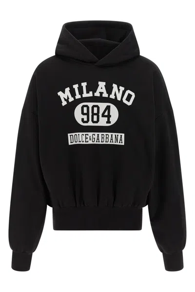 DOLCE & GABBANA FLOCKED PRINT HOODIE