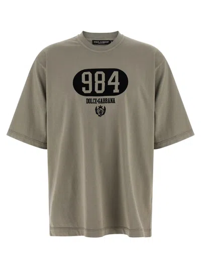 Dolce & Gabbana Graphic Crew Neck Short Sleeve T-shirt In Neutral