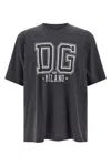 Dolce & Gabbana Men Flocked Print T-shirt In Gray