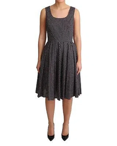 Pre-owned Dolce & Gabbana Floral Print Fit And Flare Dress - Dresses - Black -size 40