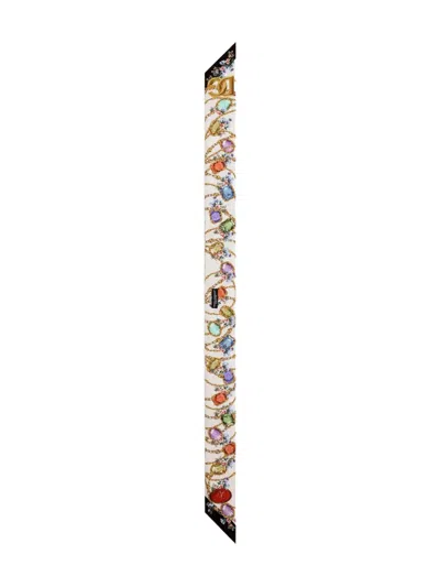 Dolce & Gabbana Schal Mit Blumen- Und Kettenprint In White