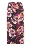 DOLCE & GABBANA FLORAL AND LEOPARD PRINT MIDI SKIRT FOR WOMEN