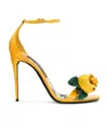 Dolce & Gabbana Patent Sandal In Yellow
