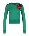 Dolce & Gabbana Luxurious Silk Blend Sweater In Rich V0402 Color In Green