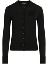 Dolce & Gabbana Floral-appliqué Cardigan In Black