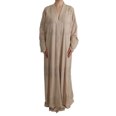 Dolce & Gabbana Floral Appliqué Lace Tunic In Brown