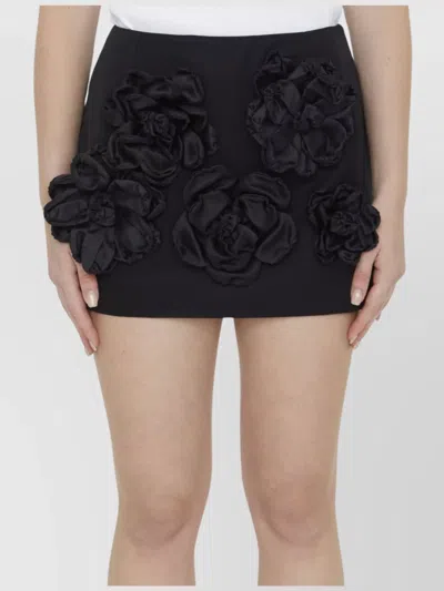 DOLCE & GABBANA FLORAL APPLIQUÉ OTTOMAN MINISKIRT