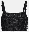 Dolce & Gabbana Bralette Top With Sequin Embroidery In Black