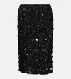 Dolce & Gabbana Lace Midi Skirt With Sequins In Black