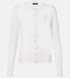 Dolce & Gabbana Dolce&gabbana Floral Appliqué Silk Crewneck Cardigan In White