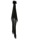 Dolce & Gabbana Floral-appliqué Silk Scarf Top In Black