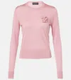 Dolce & Gabbana Floral-appliqué Sweater In Pink
