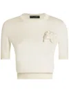 Dolce & Gabbana T-shirt Mit Blumenapplikation In Nude