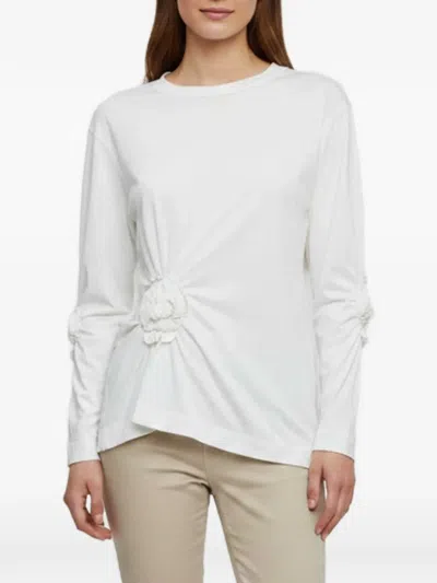 Pre-owned Dolce & Gabbana Floral Appliqué T-shirt In White