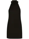 Dolce & Gabbana Short Dress With Neckline On Back In Black