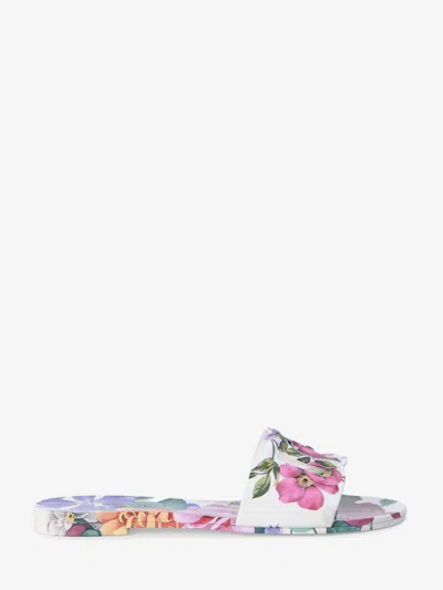 Dolce & Gabbana Floral Beachwear Slides In Multicolor
