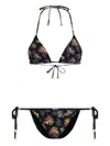 Dolce & Gabbana Adjustable Triangle Bikini Set With Thong Bottoms In Black
