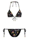 Dolce & Gabbana Adjustable Triangle Bikini Set With Thong Bottoms In Multi