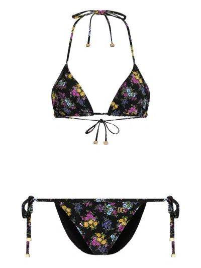 Dolce & Gabbana Floral Bikini Top In Multi
