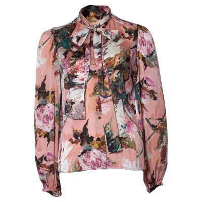 Pre-owned Dolce & Gabbana , Floral Blouse In Brown