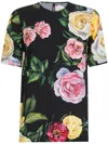 Dolce & Gabbana Peony And Rose Print Silk Charmeuse Blouse In Multicolour