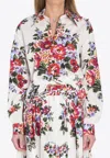 Dolce & Gabbana Cotton Shirt With A Bouquet Of Flowers Print Shirts White In Multi