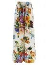 Dolce & Gabbana Flower Bouquet Print Poplin Trousers In White